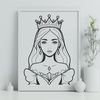 Royal Cutie Vector Graphic A simple vector graphic of a girl dressed as a traditional princess, suitable for digital use.