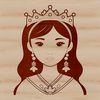 A regal female character in a traditional princess attire, suitable for vector art designs.