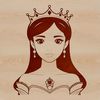 An illustration of a girl dressed in royal attire, created as a scalable graphic suitable for various applications.