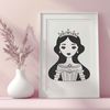 Princess Illustration in Scalable Vector Format An illustration of a princess figure in a clean and scalable digital format suitable for various applications.
