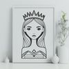 A female princess character in a regal pose, created as a vector design.