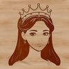 A young female character with a royal title, depicted in bold lines.