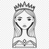 Female royalty illustration in vector format.
