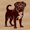 Pug Vector Graphic A vector illustration of a standing pug dog.