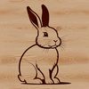 Beautiful Hand-Drawn Bunny Icon An illustrated rabbit sitting on its hind legs, depicted in a simple vector style.