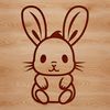 Simple Rabbit Outline Illustration A simple line drawing of a rabbit sitting on its haunches.