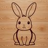 Beautiful Cartoon Rabbit Design A cartoon rabbit sitting on its hind legs, suitable for vector graphics and design projects.