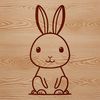 Whimsical Bunny SVG Illustration A sitting rabbit with bold lines and simple shapes, suitable for various applications including graphic design and crafting.