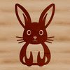 Simple SVG Design: Cute Rabbit Silhouette Whimsical illustration of a small pet rabbit depicted with clean lines in an SVG design.