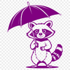 Cute Raccoon Holding Umbrella Vector Graphic A raccoon illustration featuring the animal holding an umbrella, created as a vector graphic.