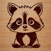 Cute Raccoon Silhouette Vector Art Raccoon animal silhouette in high-resolution vector format.