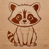 A digital illustration of a racoon in a simple vector design.