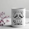 Black and White Raccoon Vector Illustration A vector illustration of a raccoon in black and white line art style.