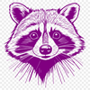 Raccoon SVG Illustration with Clean Lines A scalable graphic representation of a raccoon with clean lines and crisp details.