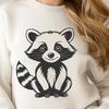 Whimsical Raccoon Illustration in Black and White A simple vector illustration of a raccoon in black and white.
