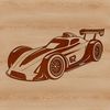 A sleek, high-performance racing vehicle with bold lines and curves, suitable for vector art designs.