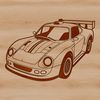 A sleek, high-performance vehicle designed for speed, depicted in a 2D vector format.