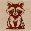 Free Raccoon Silhouette SVG A raccoon silhouette made from simple shapes and lines in a clean design format.