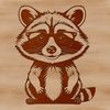 Black and White Raccoon Silhouette An SVG rendering of a raccoon in black and white lines.
