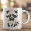 A digital illustration of a raccoon in vector format.