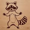 A digital representation of a raccoon designed as a scalable graphic element.