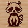 A detailed illustration of a raccoon, suitable for vector design and cutting machine projects.