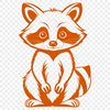 Raccoon Line Art Illustration A digital illustration of a raccoon in black and white line art style.