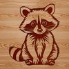A graphic representation of a raccoon created using scalable vector graphics.