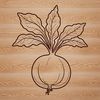 Delicate Radish Illustration A detailed SVG illustration of a radish root vegetable.