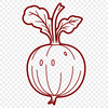 An outline vector graphic of a radish, suitable for cutting or engraving.