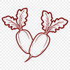 Radish SVG Illustration A root vegetable illustration in vector format.
