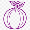 A high-quality digital illustration of a radish in outline form.