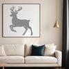 A digital vector illustration of a reindeer in silhouette, suitable for cutting machine designs and decorations.