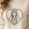 Vector Outline Art A detailed outline illustration of the Immaculate Heart symbol in vector format.