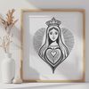 Vector Design Immaculate Heart Symbol Religious icon featuring the Immaculate Heart in a vector design format.