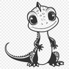 A colorful, scaled reptile with a long tail, suitable for vector art and cutting machine designs.