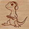 An illustrated lizard in a flat vector design style.