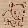 A vector graphic representation of a rhinoceros, suitable for various uses including digital designs and crafts.