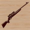 A vector graphic representation of a firearm designed for precision.