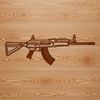 A detailed illustration of a firearm, suitable for vector art projects.