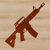 Close-up illustration of a rifle, with detailed lines and textures suitable for crafting or graphic design projects.