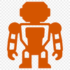 A futuristic robot designed as vector art for digital cutting and engraving.