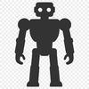 SVG robot design with geometric shapes and clean lines for commercial use.