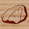 Illustrated rock icon designed as a vector graphic.