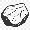 A 2D illustration of a rock with textured surface and rough edges.