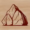 A textured rock illustration A 2D illustration of a rock with rough texture.