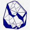 Vector Rock Illustration A 2D illustration of a rock in various formats including SVG and PDF, suitable for cutting machines like Cricut.