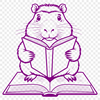 South American Rodent in Leisure Activity A large rodent from South America reading a book in a relaxed setting.