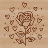 Love-Themed Floral Design Vector A stylized rose illustration with interlocking heart patterns, suitable for various designs and projects.