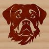 Adorable Rottweiler Head Design in SVG Format An illustration of a Rottweiler dog's head in vector format.